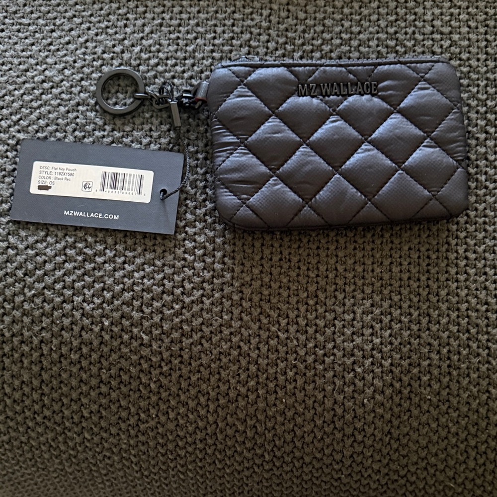 NWT MZ Wallace black Quilted metro Key Holder